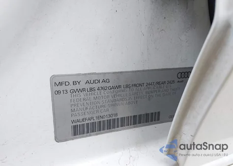 2014 Audi A4 2.0T Premium z USA, uszkodzony, nr VIN WAUEFAFL1EN013018